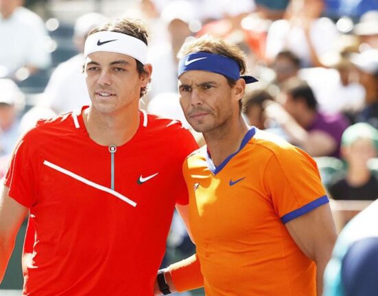 Rafael Nadal losesfirst match aftersix-week injury layoff