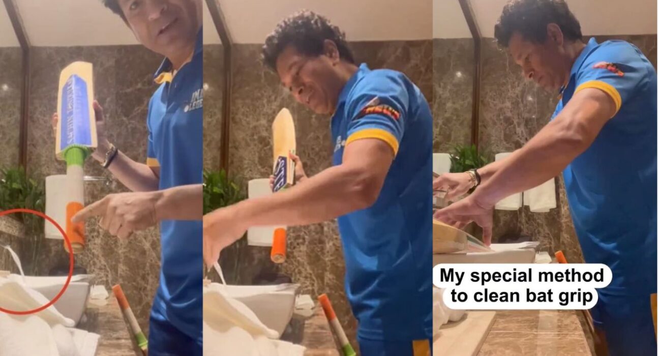 Sachin Tendulkar shares video of his special method to clean bat grip, criticized for wasting water