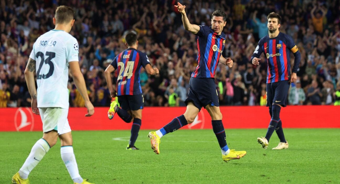Champions League: Robert Lewandowski’s late show rescues Barcelona but early exit looms