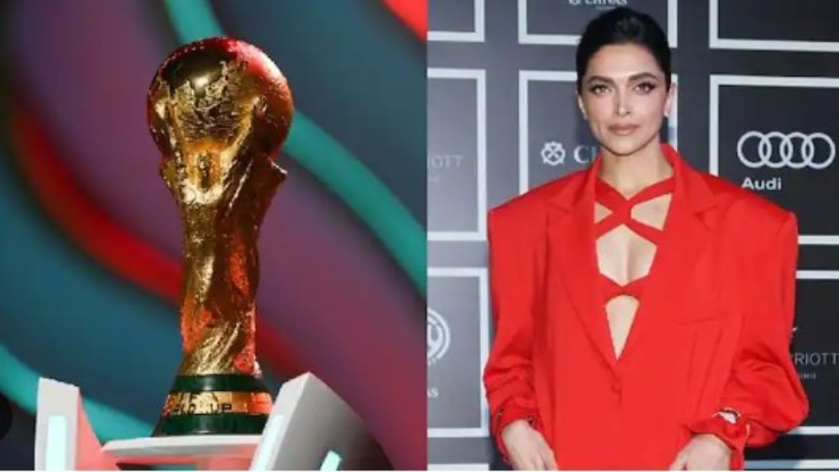 Deepika Padukone becomes the first global actor to unveil the FIFA World Cup trophy