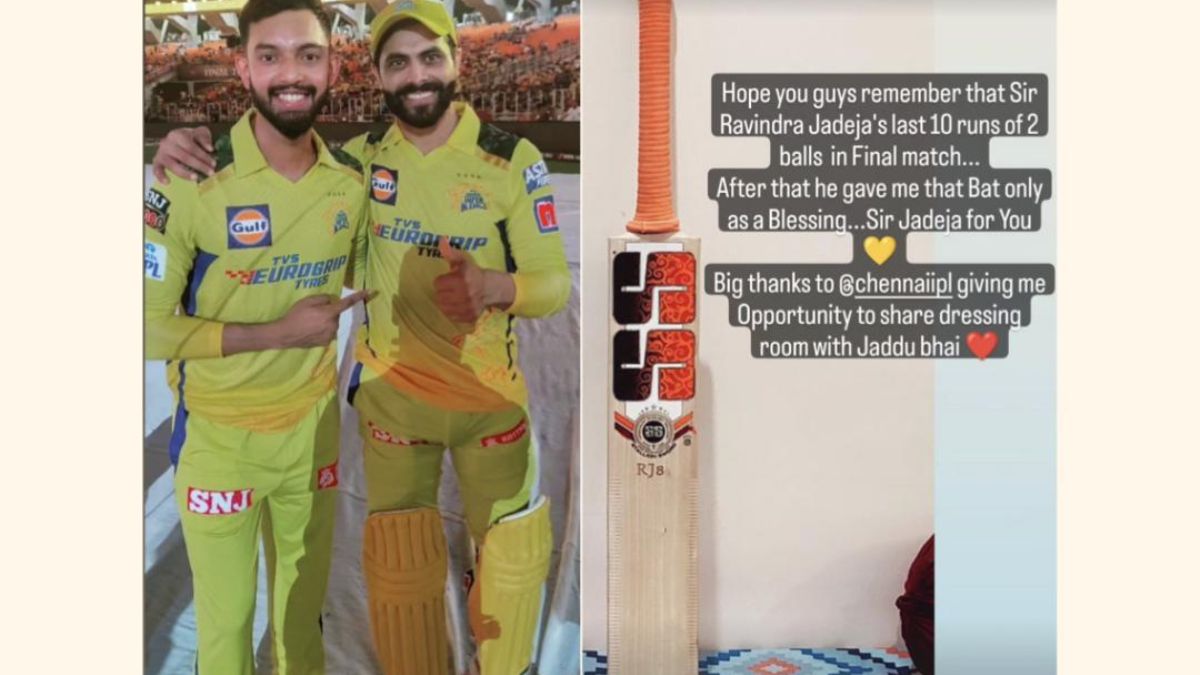 Ravindra Jadeja gifts his IPL 2023 final bat to teammate Ajay Mandal, he shares pic